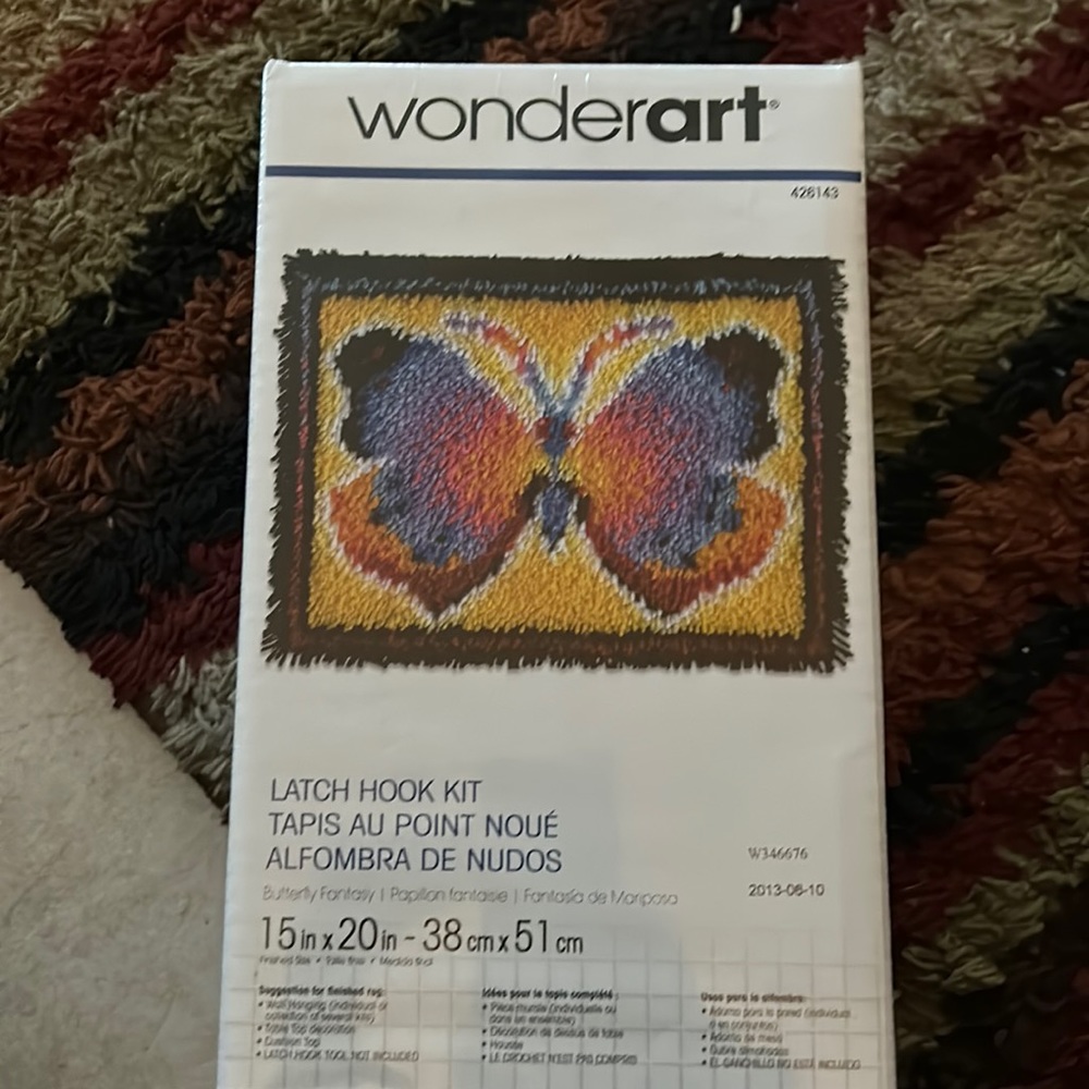 WonderArt Butterfly Latch Hook Rug Kit